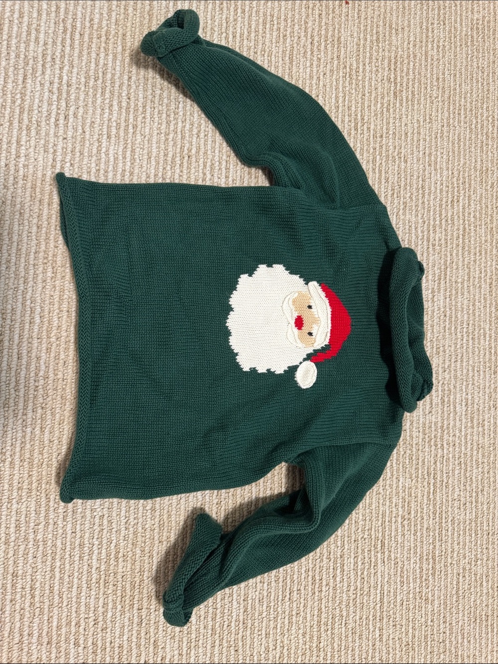 Mudpie Green Santa Turtleneck Christmas Sweater